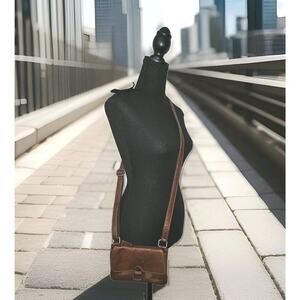 Jack Georges Voyager Dark Brown Leather Crossbody Bag 7x5